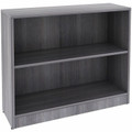 Lorell Weathered Charcoal Laminate Bookcase - 36" Width x 12" Depth x 30" Height - 2 x Shelf(ves) - Laminated, Sturdy, Adjustable Shelf, Square Edge, Adjustable Feet - Weathered Charcoal - Assembly Required