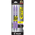 Pilot G2 Retractable Gel Ink Rollerball Pens - 0.7 mm Fine Pen Point - Refillable - Retractable - Purple Ink - Gel-based - 2 / Pack