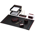Dacasso Rosewood & Leather Desk Set - 1 Each