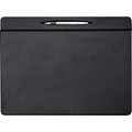 Dacasso Top Rail Pen Well Conference Pad - Rectangular - 17" Width x 14" Depth - Felt Backing - Leather - Black
