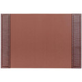 Dacasso Crocodile Embossed Side-Rail Desk Pad - Rectangular - 22.5" Width x 17.25000" Depth - Felt Tan Backing - Top Grain Leather - Brown