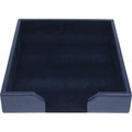 Dacasso Desk Tray with Lid - Blue - Leather - 1 Each