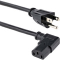 StarTech.com 6ft Power Cord 5-15P to Right Angle C13 - For Desktop Computer, Monitor, Scanner, Printer - 125 V AC / 10 A - Black - 6 ft Cord Length - NEMA 5-15P / IEC 60320 C13 - 1 Each