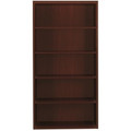 HON Valido H11555 Bookcase - 71" Height x 36" Width x 13.1" Depth - 5 Shelve(s) - Ribbon Edge - Finish: Mahogany