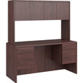 HON 10700 H10732 Hutch - 37.1" Height x 62.6" Width x 14.6" Depth - Waterfall Edge - Finish: Mahogany - 1 Each