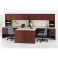 HON Valido H11534 Hutch - 37.5" Height x 72" Width x 14.6" Depth - 4 - Ribbon Edge - Finish: Mahogany