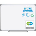 MasterVision Earth It! Dry-erase Board - 48" (4 ft) Width x 36" (3 ft) Height - White Porcelain Steel Surface - White Aluminum Frame - Rectangle - Magnetic - Scratch Resistant, Chemical Resistant, Ghost Resistant - 1 Each