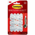 Command Mini White Hooks with White Strips - 6 Small Hook - 8 oz (226.8 g) Capacity - Plastic - White - 6 / Pack