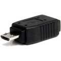 StarTech.com USB 2.0 Adapter - Micro USB (M) - Mini USB (F) - USB 2.0 -Adapter - 1 x 5-pin Micro Type B USB 2.0 USB Male - 1 x 5-pin Mini Type B USB 2.0 Mini USB Female - Nickel Connector - Black - 1 Each