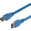 StarTech.com 6 ft SuperSpeed USB 3.0 Cable A to B M/M - 6 ft USB/USB-B Data Transfer Cable - First End: 1 x 9-pin USB 3.0 Type A - Male - Second End: 1 x 9-pin USB 3.0 Type B - Male - 5 Gbit/s - Shielding - 28 AWG - Blue - 1 Each