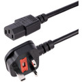 StarTech.com 6 ft Standard UK Computer Power Cord - For Desktop Computer, Monitor, Printer - 250 V AC / 10 A - Black - 6 ft Cord Length - BS 1363 / IEC 60320 C13 - 1 Each