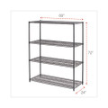 All-purpose Wire Shelving Starter Kit, 4-shelf, 60 X 24 X 72, Black Anthracite Plus