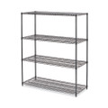 All-purpose Wire Shelving Starter Kit, 4-shelf, 60 X 24 X 72, Black Anthracite Plus