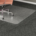 Lorell Plush-pile Chairmat - Carpeted Floor - 60" Length x 46" Width x 0.173" Thickness - Rectangular - Vinyl - Clear - 1 Each