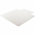 Lorell Plush-pile Wide-Lip Chairmat - Carpeted Floor - 60" Length x 46" Width x 0.173" Thickness - Lip Size 12" Length x 25" Width - Vinyl - Clear - 1 Each