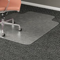 Lorell Plush-pile Wide-Lip Chairmat - Carpeted Floor - 53" Length x 45" Width x 0.173" Thickness - Lip Size 12" Length x 25" Width - Vinyl - Clear - 1 Each