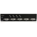 StarTech.com 4 Port DVI Video Splitter with Audio - 1920 x 1200 - 32.81 ft Maximum Operating Distance - Audio Line In - Audio Line Out - DVI In - DVI Out - Aluminum - Black - TAA Compliant
