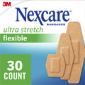 Nexcare Soft 'n Flex Bandages - Assorted Sizes - 0.94" Width x 1.13" Length, - 1.13" Width x 3" Length, - 0.88" Width x 2.25" Length - Tan - Fabric/ - 30 / Box