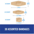 Nexcare Soft 'n Flex Bandages - Assorted Sizes - 0.94" Width x 1.13" Length, - 1.13" Width x 3" Length, - 0.88" Width x 2.25" Length - Tan - Fabric/ - 30 / Box