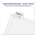 Preprinted Legal Exhibit Side Tab Index Dividers, Avery Style, 10-tab, 4, 11 X 8.5, White, 25/pack