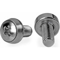 StarTech.com 50 Pkg M6 Mounting Screws for Server Rack Cabinet - Rack Screw - Stainless Steel - Silver - 50 / Pack - TAA Compliant