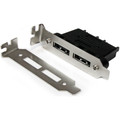 StarTech.com 2 Port Low Profile SATA to eSATA Plate Adapter - F/M - 2 x 7-pin SATA Female - 2 x 7-pin eSATA Male - Black - 1