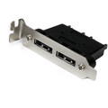 StarTech.com 2 Port Low Profile SATA to eSATA Plate Adapter - F/M - 2 x 7-pin SATA Female - 2 x 7-pin eSATA Male - Black - 1