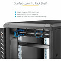StarTech.com 1U 7in Depth Universal Fixed Rack Mount Shelf - 33lbs / 15kg - For LAN Switch, Patch Panel, Server - 1U Rack Height x 19" Rack Width - Black - SPCC - 33.20 lb Static/Stationary Weight Capacity - TAA Compliant
