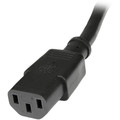 StarTech.com 6 ft 14 AWG Computer Power Cord Extension - For Printer, PDU, Desktop Computer, Monitor - 125 V AC / 15 A - Black - 6 ft Cord Length - IEC 60320 C14 / IEC 60320 C13 - 1 Each
