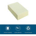 Business Source Yellow Adhesive Notes - 4" Flag/Note Width x 6" Flag/Note Length - Rectangle - Ruled - Yellow - Self-adhesive, Removable - Recycled - 5 / Pack