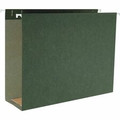 Business Source 1/5 Tab Cut Legal Recycled Hanging Folder - 8 1/2" x 14" - Capacity3" Expansion - Standard Green - 10% Recycled - 25 / Box