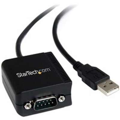 StarTech.com 1 Port FTDI USB to Serial RS232 Adapter Cable with Isolation - 1 x 9-pin DB-9 RS-232 Serial - Male - 1 x 4-pin USB 2.0 Type A - Male - Black - 1 Each - TAA Compliant