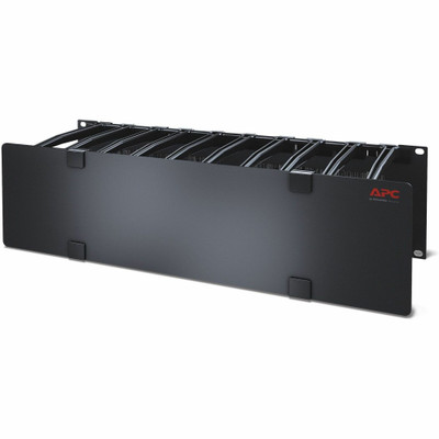 APC by Schneider Electric Horizontal Cable Manager - Cable Manager - Black - 3U Rack Height - 1 Each - TAA Compliant