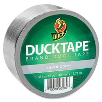Duck Brand Color Duct Tape - 15 yd Length x 1.88" Width - Chrome - For Color Coding, Repairing, Packing, Crafting - 1 Roll