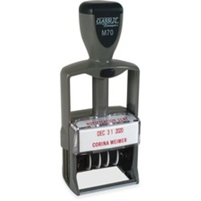 Xstamper ClassiX Self-inking Plastic Date Stamp - Date Stamp - 0.94" Impression Width x 1.63" Impression Length - 7000 Impression(s) - Assorted - Plastic, Metal - 1 Each