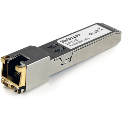 StarTech.com Cisco SFP-GE-T Compatible SFP Transceiver Module - 1000BASE-T - For Data Networking - 1 x RJ-45 10/100/1000Base-T Network LAN - Twisted PairGigabit Ethernet - 10/100/1000Base-T - Hot-pluggable - 1 Each