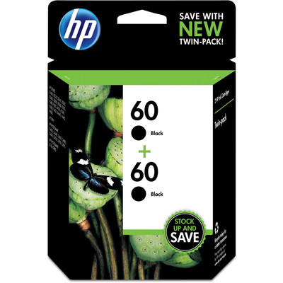 HP 60 (CZ071FN) Original Inkjet Ink Cartridge - Black - 2 / Pack - 200 Pages