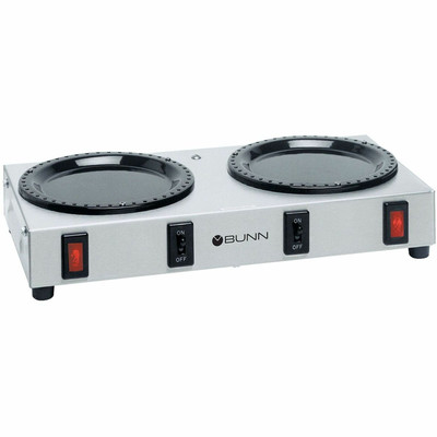 BUNN WX2 2-Station Coffee Warmer - Dual Warmer/Plates - 130 W Electric Power Source - Stainless Steel - Stainless Steel
