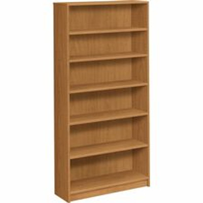 HON 1870 Series Bookcase | 6 Shelves | 36"W | Harvest Finish - 6 Shelf(ves) - 72.63" Height x 36" Width x 11.50" Depth - Floor - Adjustable Shelf, Scratch Resistant, Spill Resistant, Stain Resistant, Leveling Glide, Sturdy - Harvest - 1 Each