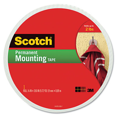 Permanent High-density Foam Mounting Tape, Holds Up To 2 Lbs, 0.75 X 350, White Permanent High-density Foam Mounting Tape, Holds Up To 2 Lbs, 0.75 X 350, White