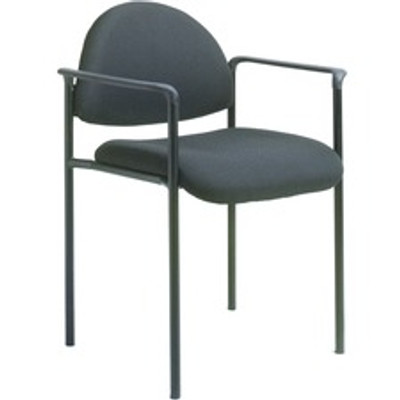 Boss Diamond Stacking Chair with Arm - Black - Crepe - 1 Each