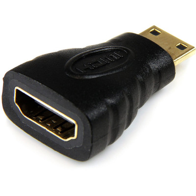 StarTech.com HDMI to HDMI Mini Adapter - F/M - 1 x 19-pin HDMI Digital Audio/Video Female - 1 x 19-pin HDMI (Mini Type C) Digital Audio/Video Male - 4096 x 2160 Supported - Gold Connector - Black - 1 Each