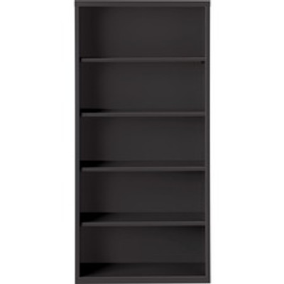 Lorell Fortress Series Bookcase - 34.5" Width x 13" Depth x 72" Height - 5 x Shelf(ves) - Black - Powder Coated - Steel - Recycled