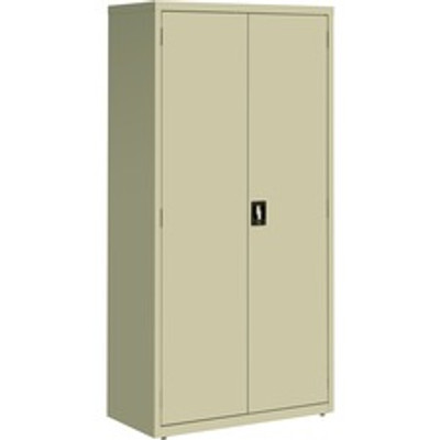 Lorell Fortress Series Storage Cabinet - 36" Width x 18" Depth x 72" Height - 5 x Shelf(ves) - Recessed Locking Handle, Hinged Door, Durable - Putty - Powder Coated - Steel - Recycled