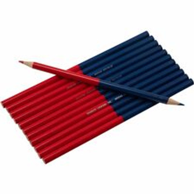 Charles Leonard Checking Pencils - Red, Blue Lead - 12 / Box
