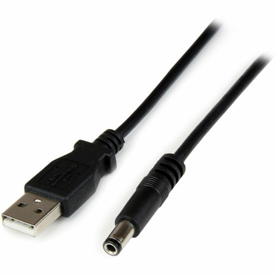 StarTech.com 1m USB to Type N Barrel 5V DC Power Cable - USB A to 5.5mm DC - 5 V DC - Black - 3.28 ft Cord Length - USB / Barrel Connector - 1 Each