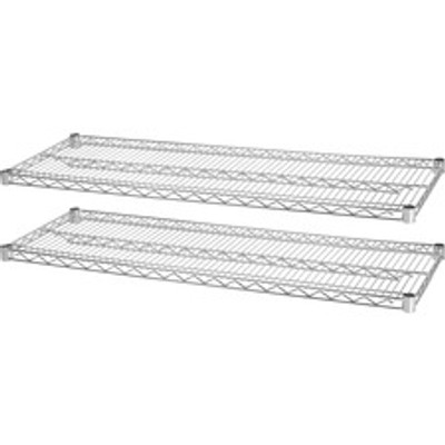 Lorell Indust Wire Shelving Starter Extra Shelves - 36" Width x 24" Depth - Steel - Chrome - 2 / Carton