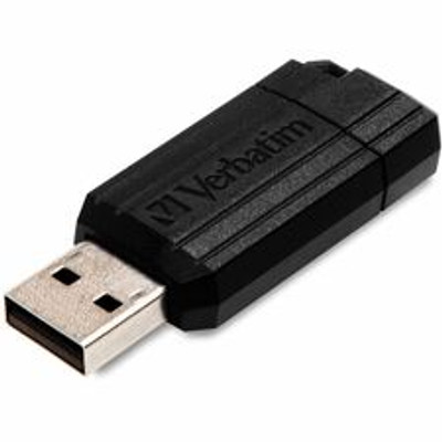 Microban 128GB PinStripe USB Drive - 128 GB - USB 2.0 Type A - 10 MB/s Read Speed - 4 MB/s Write Speed - Black - Lifetime Warranty - 1 Each