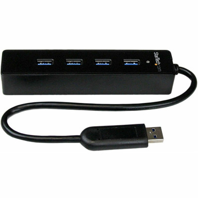 StarTech.com 4 Port Portable SuperSpeed USB 3.0 Hub with Built-in Cable - USB 3.0 Type A - 5 GB/s - Portable - 4 USB Port(s) - 4 USB 3.0 Port(s) - PC, Mac