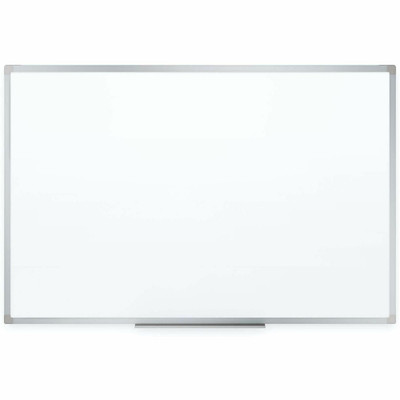 Mead Basic Dry-Erase Board - 48" (4 ft) Width x 36" (3 ft) Height - White Melamine Surface - Silver Aluminum Frame - Durable - 1 Each